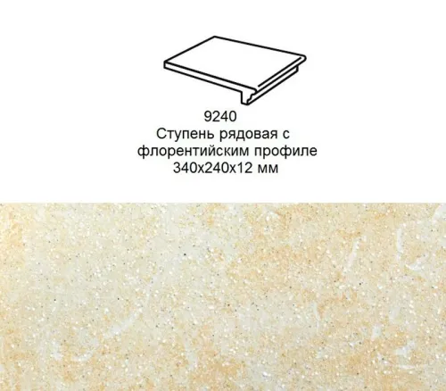 Ступень рядовая Stroher 9240 Keraplatte Roccia флорентинер 833 corda 340x240x12мм 4шт/уп купить в Санкт-Петербурге