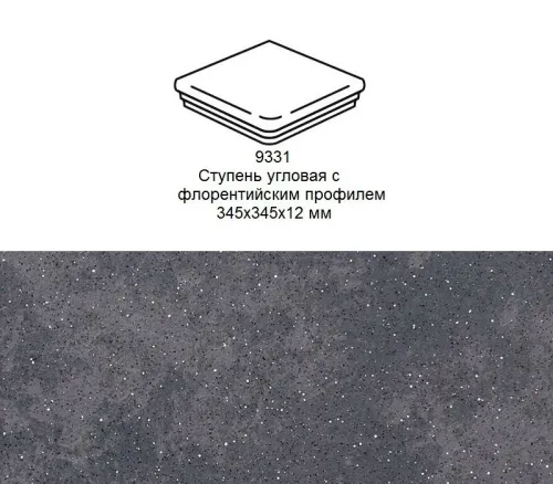 Ступень угловая Stroher 9331 Keraplatte Roccia флорентинер 845 nero 345x345x14мм 1шт/уп купить в Санкт-Петербурге