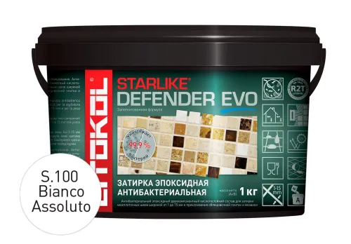 STARLIKE DEFENDER EVO 1кг Эпоксидный состав для укладки и затирки COLD LITOKOL купить в Санкт-Петербурге