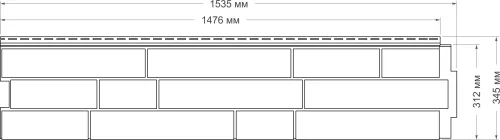 Панель Grand Line ЯФАСАД Крымский сланец 1476х312мм Мел купить в Санкт-Петербурге