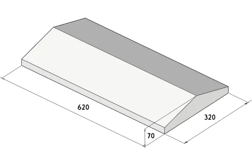 БЕТ-А Оголовник пролетный 620х320х70мм 9005 (черный) 60шт/пд купить в Санкт-Петербурге