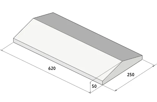 БЕТ-А Оголовник пролетный 620х250х50мм 8019 (серо-коричневый) 60шт/пд купить в Санкт-Петербурге