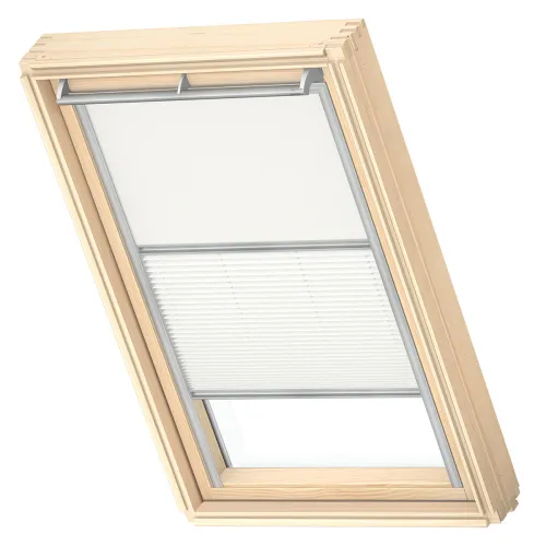 Затемняющая штора-плиссе Дуо DFD 1025/1016 белая МК04 78*98 Velux купить в Санкт-Петербурге