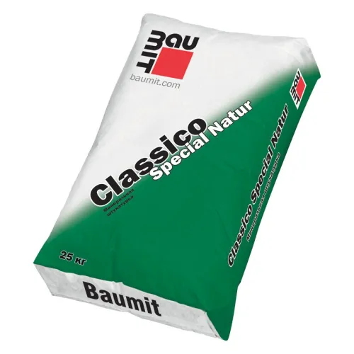 Baumit Classico Special Natur 25кг Штукатурка декоративная минеральная "шуба" K1.5мм База серый купить в Санкт-Петербурге