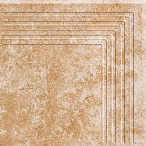 Ступень угловая без капиноса с насечками Ilario beige структурный 300х300х11 Paradyz купить в Санкт-Петербурге