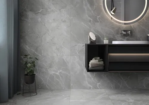 Керамогранит SilkMarble 120x60x0.8 Бреча Серый нат. ректифицир. (2шт/уп/1.44м2) VitrA купить в Санкт-Петербурге