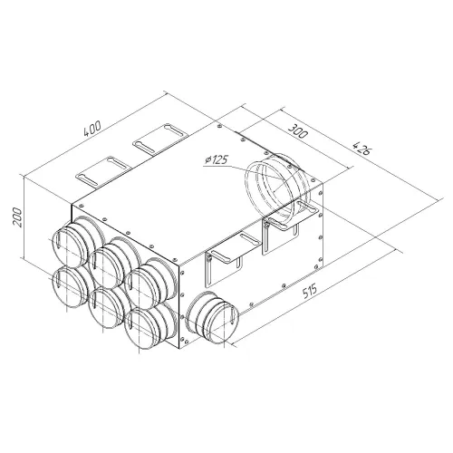 Коллектор металлический на 8 выходов KV 125/75x8 Provent купить в Санкт-Петербурге