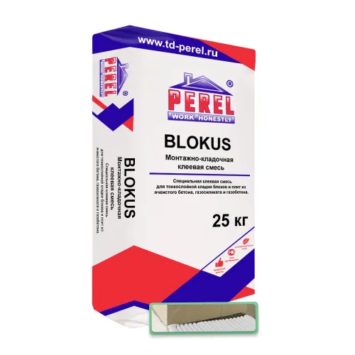 0332 Blokus Клеевая смесь Perel (Белый), 25 кг купить в Санкт-Петербурге