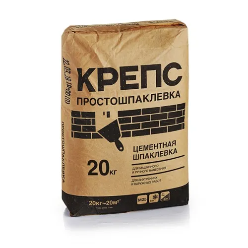 20кг Простошпаклевка базовая цементная КРЕПС купить в Санкт-Петербурге