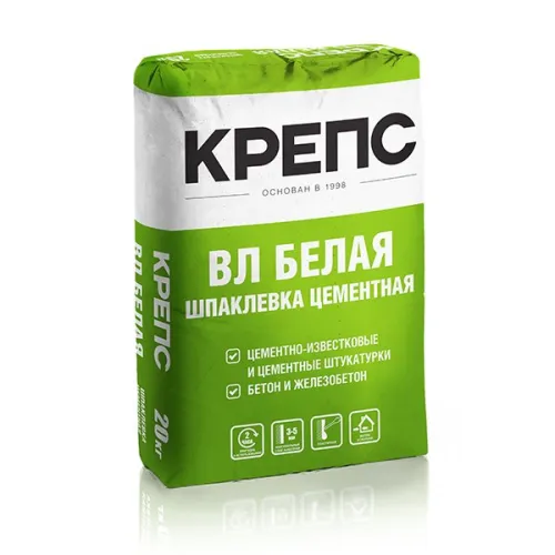 ВЛ 20кг Шпаклевка фасадная цементная Белый КРЕПС купить в Санкт-Петербурге
