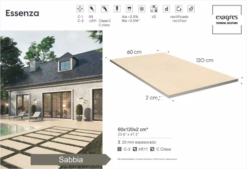 Керамогранит уличный Essenza Sabbia Base C3 600х1200х20мм 1шт/уп TERRASLAB купить в Санкт-Петербурге
