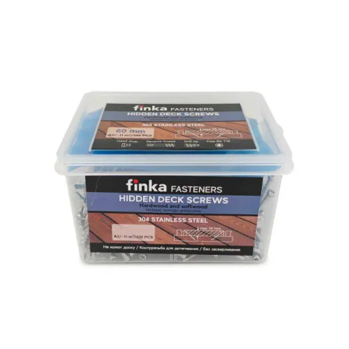Упаковка саморезов Finka Hidden Deck Screws A2 75мм 700шт/уп купить в Санкт-Петербурге