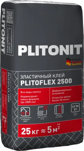 Plitoflex 2500 25кг Клей эластичный для всех видов плит белый PLITONIT купить в Санкт-Петербурге