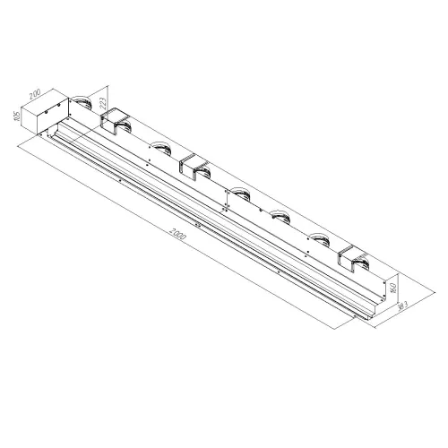 Щелевой диффузор в гипрок с КСД на 8 прямых выходов VPNDG/F 2000х25/90х8 Provent Provent купить в Санкт-Петербурге