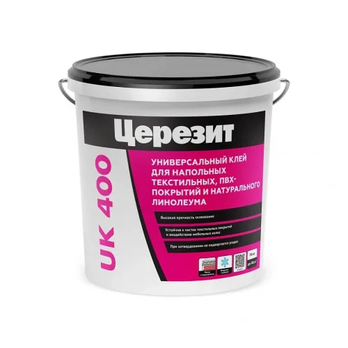 UK 400 14кг Клей универсальный дисперсионный для текстиля и ПВХ Ceresit купить в Санкт-Петербурге