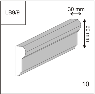 LB 9/9 Архитектурный декор, легкий фасадный профиль