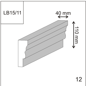 LB 15/11 Декоративный архитектурный профиль, фасадный декор