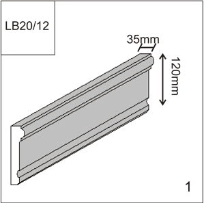 LB 20/12 Декоративный архитектурный профиль, фасадный декор