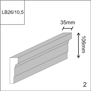 LB 26/10.5 Декоративный архитектурный профиль, легкий фасадный декор